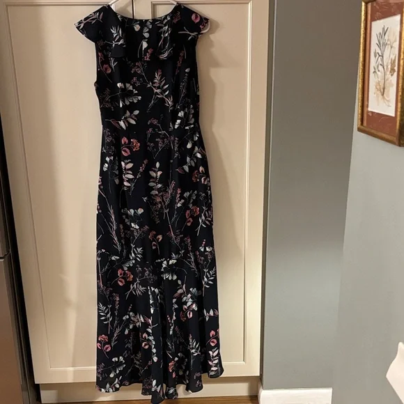 Banana Republic Navy Floral High- Low Dress Size 2P - Picture 6 of 8